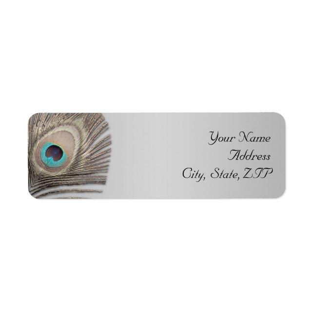 Etiqueta Endereço de devolução do Peacock do Silver Eleganc (Frente)