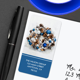 Etiqueta Endereço de devolução do pine Wreath