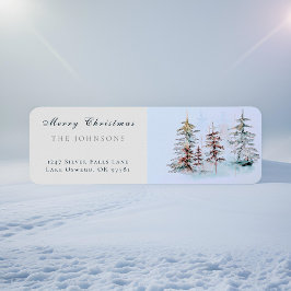 Etiqueta Endereço de devolução do pinho de Natal Elegante W