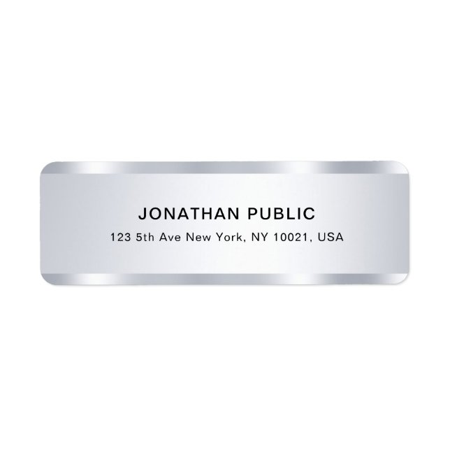 Etiqueta Endereço de devolução do Silver Look Modelo Modern (Frente)