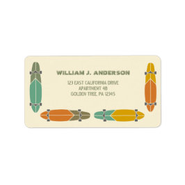 Etiqueta Endereço de devolução do skateboards de bordo retr