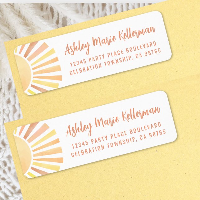 Etiqueta Endereço de Devolução do Sol Fofo (Cute Sun Return Address Label 
)