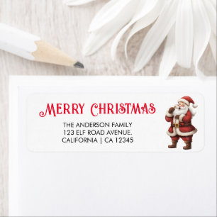 Etiqueta Endereço de devolução do Vetor Santa Claus