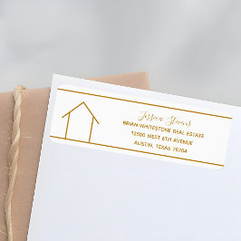 Etiqueta Endereço de devolução Dourada Chic da Real Estate 