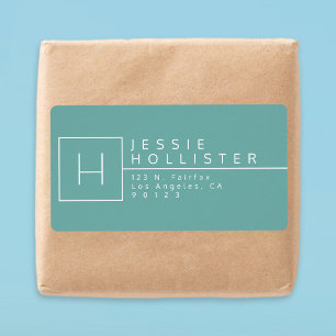 Etiqueta Endereço de devolução Dusty Teal Monogramed