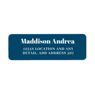 Etiqueta Endereço de devolução Elegante Branco de Marinho S