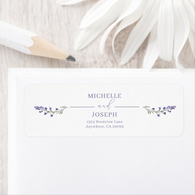 Etiqueta Endereço de devolução Elegante de lavanda Bliss Wa (Insitu)