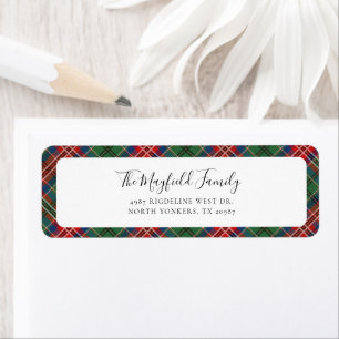 Etiqueta Endereço de devolução Elegante de Tartan da Xadrez
