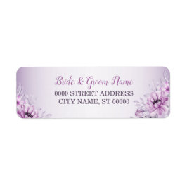 Etiqueta Endereço de Devolução em Aquarela Violeta Floral R