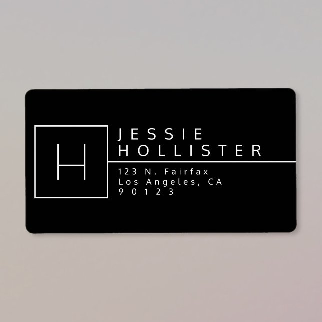 Etiqueta Endereço de Devolução em Branco e Preto (Criador carregado)