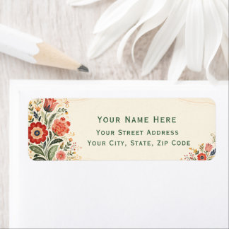 Etiqueta Endereço de Devolução Floral Boho Personalizado