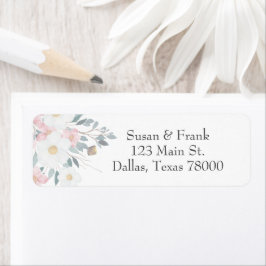 Etiqueta Endereço de Devolução Floral de Aquarela Elegante