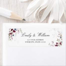 Etiqueta Endereço de Devolução Floral de Aquarela Moderna E