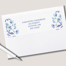 Endereço de Devolução Floral de Flor Silvestre Azu
