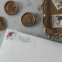 Etiqueta Endereço de devolução floral do Eucalyptus temporá