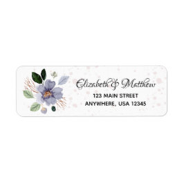 Etiqueta Endereço de Devolução Floral Roxo Elegante