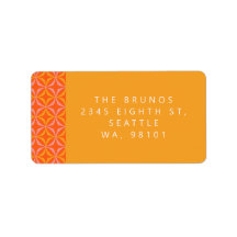 Endereço de Devolução Geométrica Amarelo Colorido 