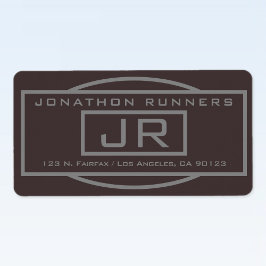 Etiqueta Endereço de Devolução Geométrico de Castanho Escur