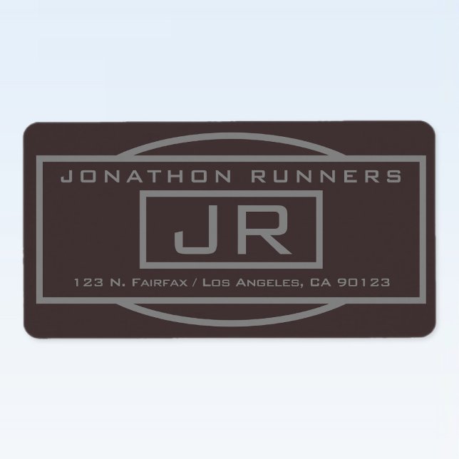 Etiqueta Endereço de Devolução Geométrico de Castanho Escur (Criador carregado)