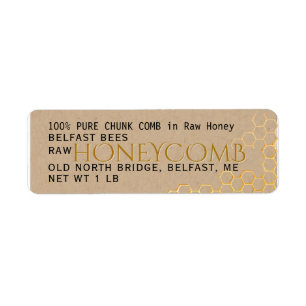 Etiqueta Endereço de devolução Kraft Honeycomb ou Comb H