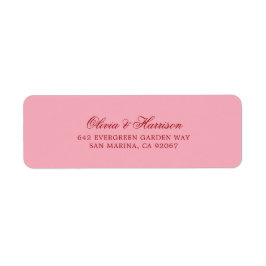 Etiqueta Endereço de Devolução Minimalista Romântico Rosa V