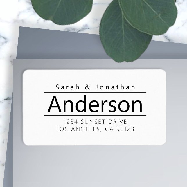 Etiqueta Endereço de Devolução Moderno Branco e Negrito (Criador carregado)