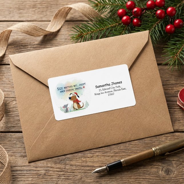 Etiqueta Endereço de devolução moderno de Natal de inverno  (Criador carregado)