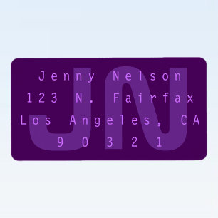Etiqueta Endereço de Devolução Moderno Roxo e Violeta