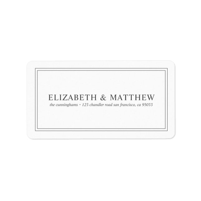 Etiqueta Endereço de Devolução Moderno Simples (Frente)