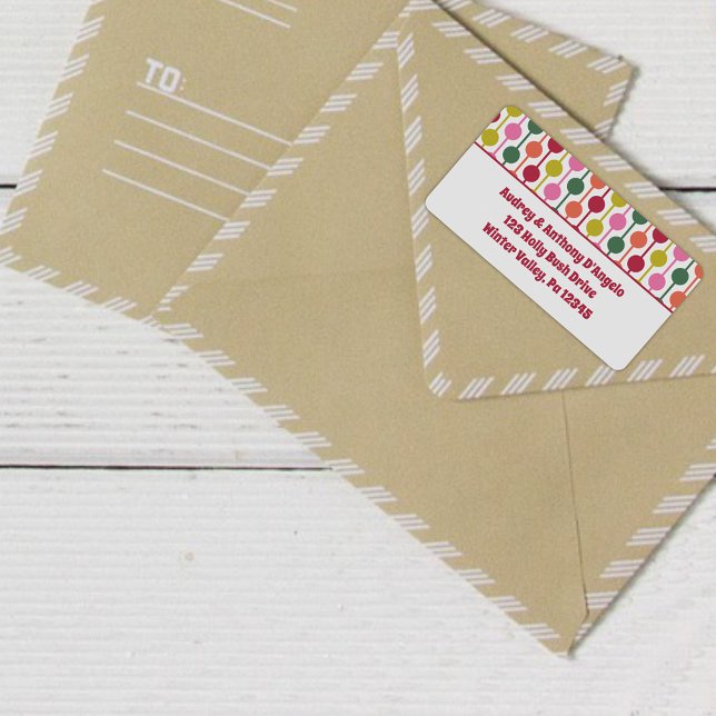 Etiqueta Endereço de devolução padrão de Natal retroativo (Criador carregado)