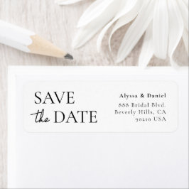 Etiqueta Endereço de devolução para Save the Date de casame