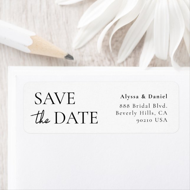 Etiqueta Endereço de devolução para Save the Date de casame (Insitu)