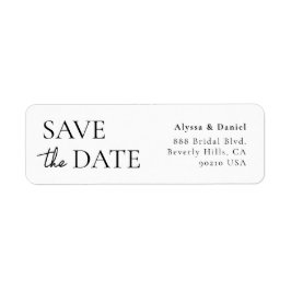 Etiqueta Endereço de devolução para Save the Date de casame