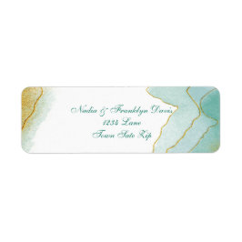 Etiqueta Endereço de devolução para Turquoise Dourado Water