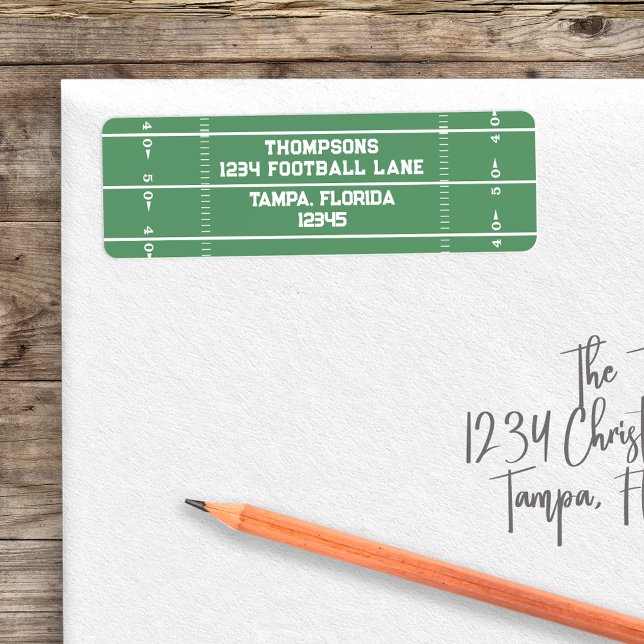 Etiqueta Endereço de devolução personalizada de campo de fu (Football Field Custom Return address label,)
