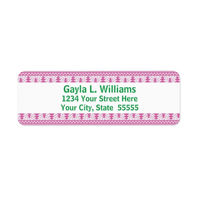 Etiqueta Endereço de devolução personalizada de feriado ros (Frente)