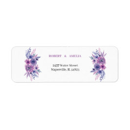 Etiqueta Endereço de devolução personalizada do Flor Roxo E