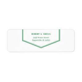Etiqueta Endereço de devolução personalizada verde simples