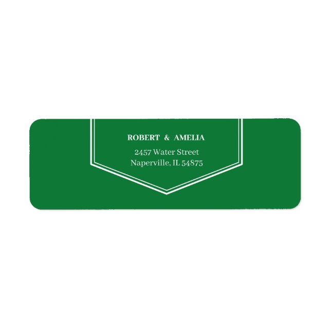 Etiqueta Endereço de devolução personalizada verde simples (Frente)