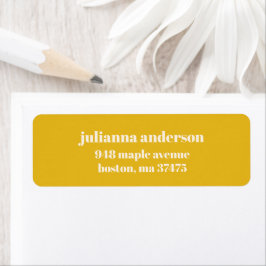 Etiqueta Endereço de Devolução Personalizado Amarelo Modern
