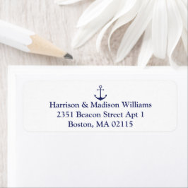 Etiqueta Endereço de devolução personalizado azul marinho â