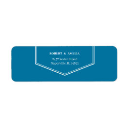 Etiqueta Endereço de devolução personalizado azul simples