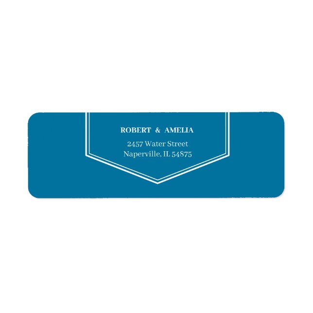 Etiqueta Endereço de devolução personalizado azul simples (Frente)