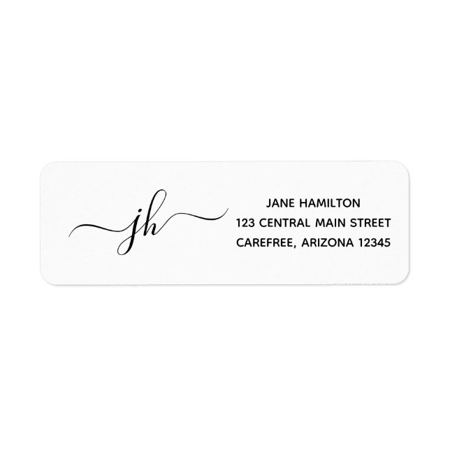 Etiqueta Endereço de Devolução Personalizado com Inicial do (Frente)