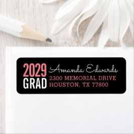 Etiqueta Endereço de Devolução Personalizado do Formando Mo