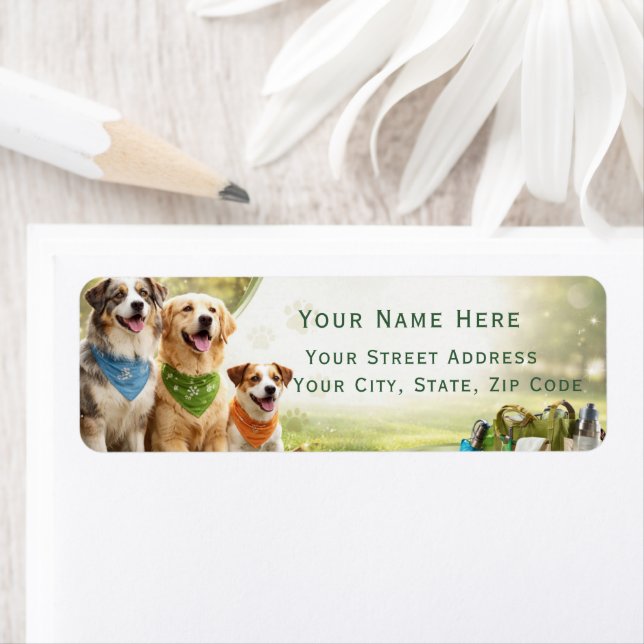 Etiqueta Endereço de Devolução Personalizado para Cães (Insitu)