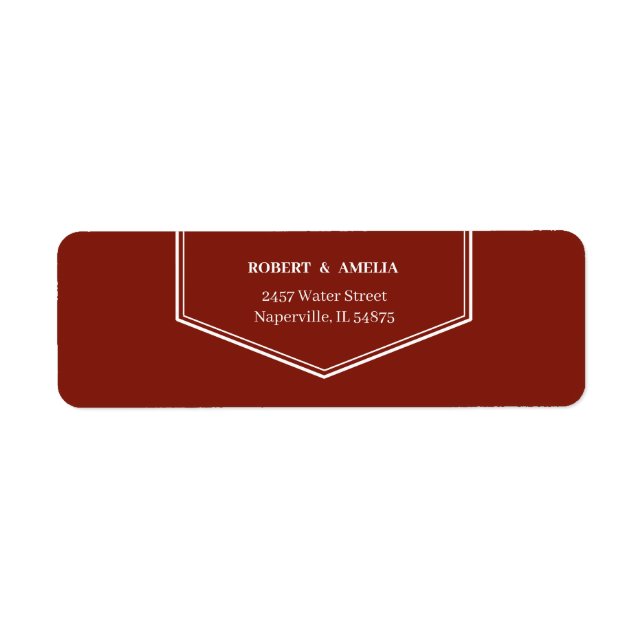 Etiqueta Endereço de devolução personalizado simples Brown (Frente)