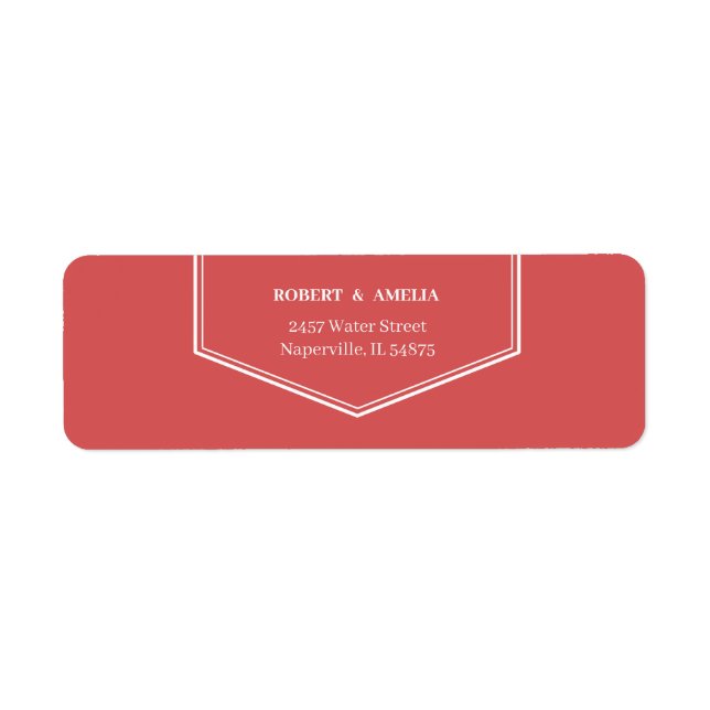 Etiqueta Endereço de devolução personalizado simples Rosa (Frente)
