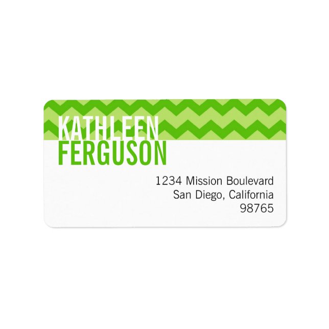 Etiqueta Endereço de devolução personalizado verde do padrã (Frente)