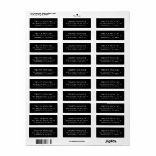 Etiqueta Endereço de Devolução Preto Clássico Elegante